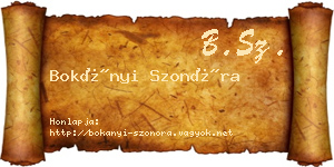 Bokányi Szonóra névjegykártya